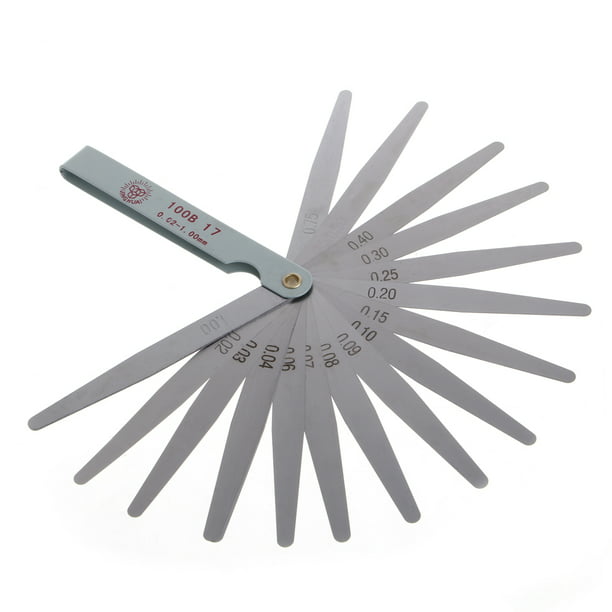 0.02-1mm 17Blade Thickness Gap Metric Filler Feeler Gauge Measure Tool
